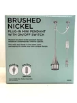 Nib Westinghouse 1-LIGHT Brushed Nickel Swag Mini Pendant W/plug & On/off Switch. Fixed Price $18.75.