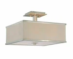 Menlo Park 4-LIGHT Brushed Nickel Semi-flush Mount, Cream Fabric Shade, 2-PACK. Fixed Price $74.99.