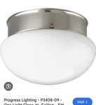 Progress Lighting P3408-09 Dome 1-LIGHT 7.5" Brushed Nickel Flush Mount. Fixed Price $12.00.