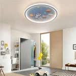 Outer Space Rocket Ship Led Ceiling Light Kids Galaxy Astronaut Flush Mount. Fixed Price $184.00.