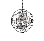 Elegant Lighting 1130D25-SS/RC Geneva 6 25"W Crystal Bronze. Fixed Price $948.00.