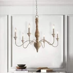 Lnc 6-LIGHT Rustic Farmhouse Wood Chandelier 29.5 In.. Fixed Price $189.99.