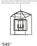 Park Harbor PHPL51180RB Plaza 24" Wide Light Pendant With Cage Style Frame. Fixed Price $250.00.