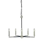 Schiller 5 Light Chandelier In Brushed Nickel/matte Black Accents By Framburg. Fixed Price $365.00.