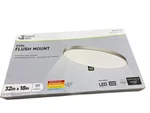 Commercial Electric, Oval, Flush Mount, Ceiling Light, 32"X18", Painted Nickel. Fixed Price $54.99.