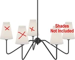Electro Bp 30" Diameter 5-ARM Classic Chandeliers Matte Black E12 Candelabra. Fixed Price $21.89.