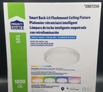 Project Source Smart Back-lit Flushmount Ceiling Light 12IN White New #2807256. Fixed Price $24.99.
