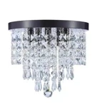 Merra Flush Mount Chandelier W/ K9 Crystals 11" Black 3 Light HCF-2201-BZ. Fixed Price $50.00.