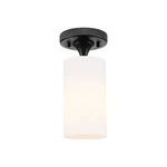 Innovations Crown Point Lt 7" Flush, Black/white 434-1F-BK-G434-7WH. Fixed Price $180.40.