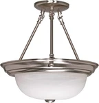 Nuvo Lighting 60/202 Nickel 3-LIGHT 15-1/4"W Semi-flush Bowl Ceiling Fixture. Fixed Price $113.99.