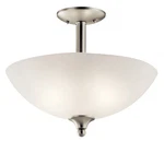 Kichler 43641NI Jolie 2-LIGHT Inverted Pendant/semi Flush Brushed Nickel. Fixed Price $144.97.