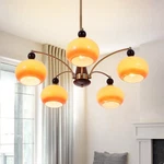 5 Lights Vintage Gold Chandelier, Elegant Rustic Chandeliers Glass Pendant. Fixed Price $153.74.