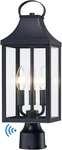 Modern 3-LIGHT Dusk To Dawn Outdoor Post Fixture Waterproof Lantern. Fixed Price $106.99.