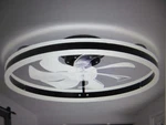 Oaks Aura 20IN. Led Indoor Black Bladeless Low Profile Ceiling Fan Flush Mount. Fixed Price $61.70.