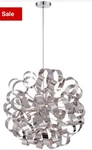 Quoizel RBN2823C Ribbons 12-LIGHT Pendant In Polished Chrome. Fixed Price $383.00.