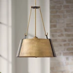 Hinkley Cartwright 19 1/2" Wide Rustic Brass Pendant Light. Fixed Price $739.00.