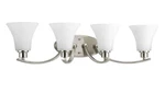 Progress Lighting P2003-09 Joy 4-LIGHT Bath & Vanity, 100 W, Brushed Nickel. Fixed Price $48.98.