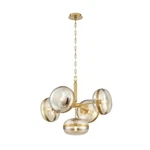 Eurofase 5 Light Chandelier, Ancient Brass/champagne 38129-018. Fixed Price $1172.00.