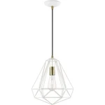 Livex Lighting 41324-13 Knox Pendant Textured White With Antique Brass Accents. Fixed Price $145.96.
