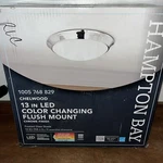 Hampton Bay Chelwood 13 In. Chrome Selectable Led Flush Mount. Fixed Price $23.99.