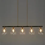 Gepow 38 Kitchen Island Lighting, Black Gold Linear Chandelier. Fixed Price $109.23.