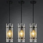Liangmh Modern Crystal Pendant Lighting Black 5.3IN-3PACK,. Fixed Price $99.77.