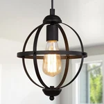 Lnc 1-LIGHT Modern Black Cage Geometric Kitchen Island Foyer Pendant Chandelier. Fixed Price $25.24.