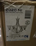 Kichler 2020 Nickel Dover 5-LIGHT 24"W Chandelier With Etched Glass Shades. Fixed Price $150.00.