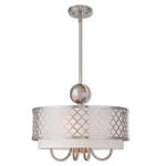 Livex Lighting 41104 Arabesque 18"W Drum Chandelier - Nickel. Fixed Price $499.96.