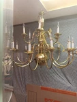 Hunter Flemish Dutch Tier 18 Arm Candle Bulb Brass Chandelier 32"LONG X36"DIA. Fixed Price $999.00.