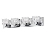 Nib Elegant Dainolite Bathroom Chrome 4-LITE Vanity Light W/ Glass Crystal Shade. Fixed Price $269.95.