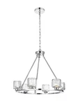 Chandelier Living Dining Room Fixture Chrome Lighting Glass Shades 26". Fixed Price $613.46.
