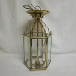 Hinkley Lighting Brass Lantern Ceiling 3 Bulb Foyer Pendant 6 Glass Panel. Fixed Price $69.00.