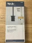 Style Selections 1-LIGHT Pendant Fitter Chrome 3786701 Matte Black Finish. Fixed Price $21.95.