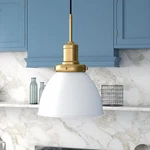 Madison 12" Wide Pendant With Metal Shade In White/brass/white. Fixed Price $81.00.