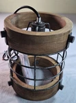 Lnc Farmhouse 1-LIGHT Wood Drum Cage Pendant Light, 6". Fixed Price $45.00.