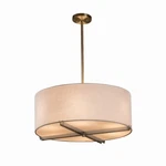 Justice Design Textile Crossbar 24" Drum Pendant, Brsh Nkl, Wht, Incan. Fixed Price $398.40.