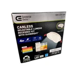 Commercial Electric 4" Led Selectable Lumens Canless Recessed Light W/ Duobright. Fixed Price $23.88.
