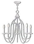 Livex Lighting 40795 Off White Alessia 5-LIGHT 24"W Crystal Chandelier. Fixed Price $279.96.
