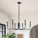 Lwytjo 6-LIGHT Black Dimmable Rustic Linear Candle-style Kitchen Island Fixture. Fixed Price $60.79.