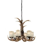 Vaxcel Yoho Light Chandelier, Black Walnut/cr Me Cognac Glass - H0016. Fixed Price $749.99.