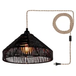 Plug Pendant Light Rattan Hanging Lamp With On/off Switch 15 Ft Hemp Rope .... Fixed Price $59.46.
