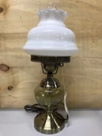 Contemporary Summit Hurricane Table Lamp 23" White Glass Shade Lt Green Lower. Fixed Price $149.99.
