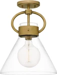 Quoizel Webster Light Semi-flush Mount, Weathered Brass/clear WBS1712WS. Fixed Price $143.09.