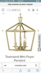 Savoy House 3-320-3-322 Townsend Light 10 Inch Warm Brass Foyer Ceiling. Fixed Price $99.99.