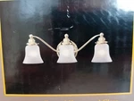 Hampton Bay Brass Bathroom/kitchen Light-wall Mount Fixture Glass Shades. Fixed Price $34.99.