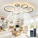 Genoci 39.4" Black Ceiling Fan With Led Light Remote Low Profile Indoor. Fixed Price $113.92.