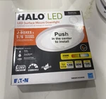 Halo Recessed SMD6R12935WHE /6 Round Led Surface Mount Downlight White. Fixed Price $25.00.