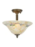 Dale Tiffany TM100553 Art Glass Three Light Flush Mount Brass-antique Finish 13.. Fixed Price $292.51.