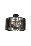 Kalco 507540 Morre 3 Light 16"W Semi-flush Drum Ceiling Fixture Grey. Fixed Price $421.00.